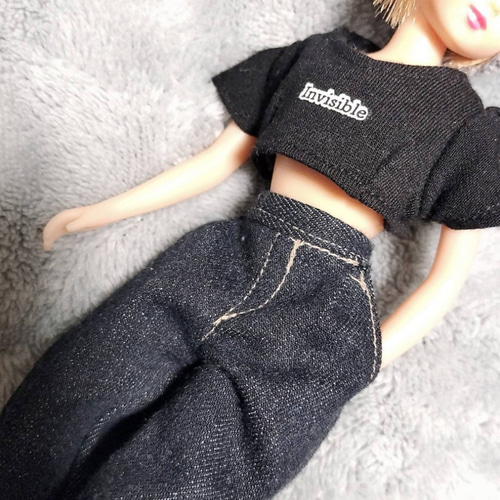 2点セット へそ出し パンツ Tシャツ リカちゃん ハンドメイド 服