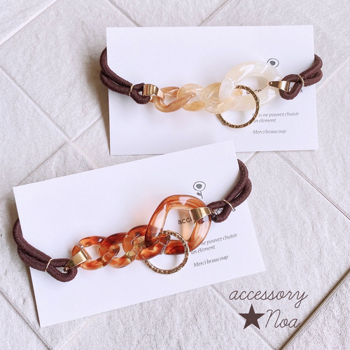 じゃらじゃら  ヘアゴム  べっ甲風/ベルベットワイン ⭐️4点売れました⭐️《大人チックなワインレッド 》おしゃれな