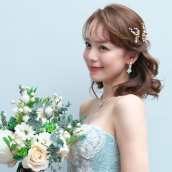 ヘアピン【ダナ】(H-163)|小枝 リーフ  シルバー ゴールド ウエディング 結婚式  花嫁 お呼ばれ ゲスト 9枚目の画像