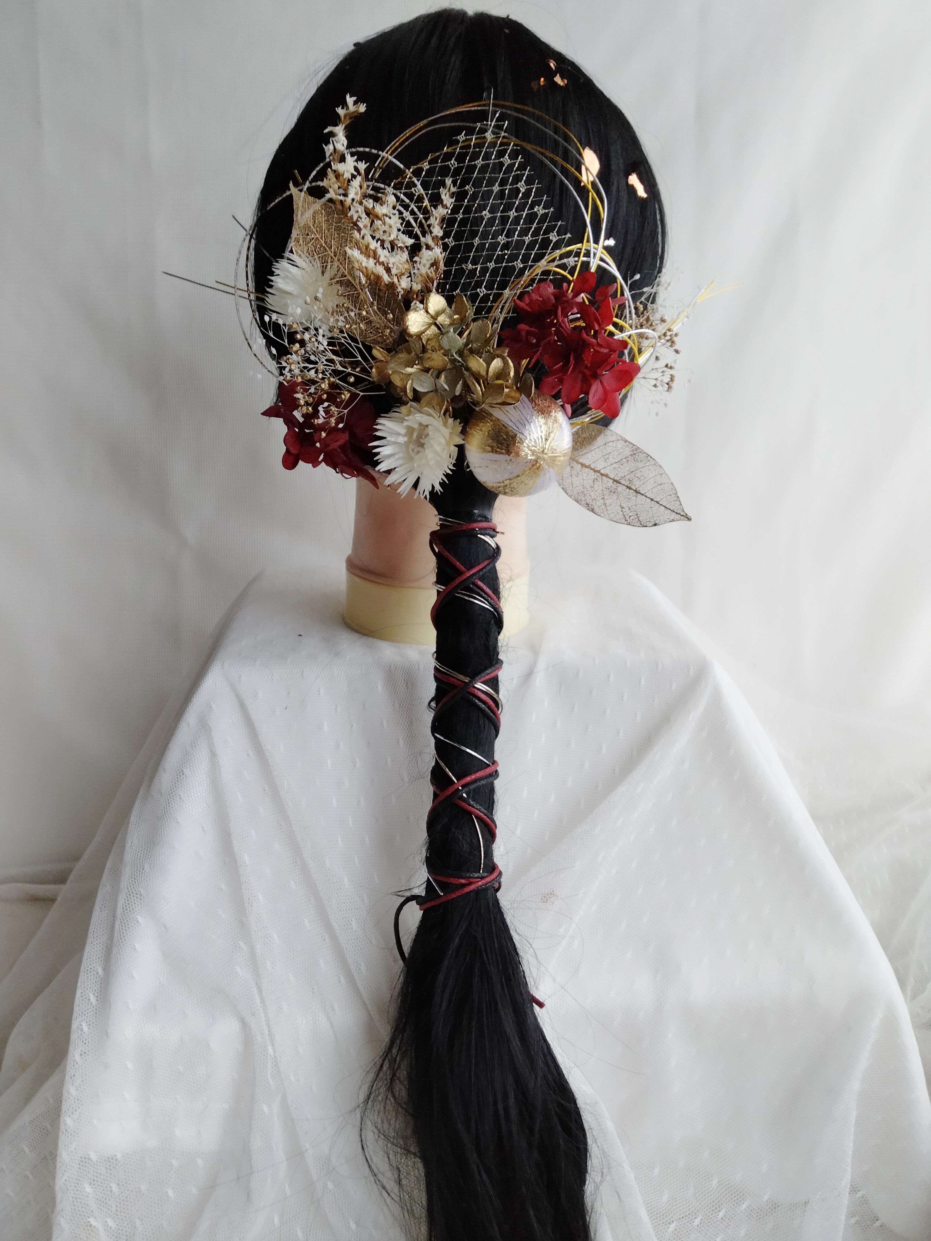 N11　和紐　鞠玉　水引き　成人式髪飾り　卒業式髪飾り　成人式　卒業式　成人式前撮り　編みおろし　袴