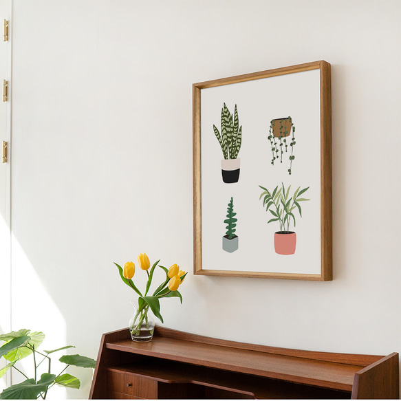 ポスター　観葉植物のイラスト　/ i0256 / 夏のグリーン　葉物　インテリアポスター 2枚目の画像
