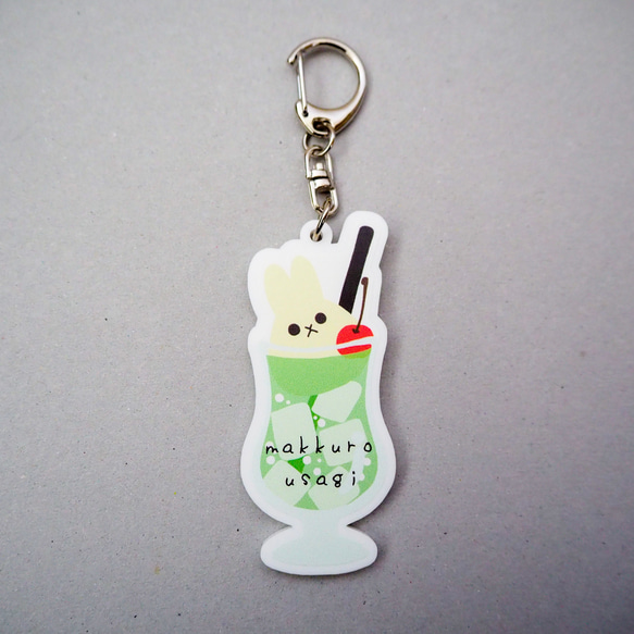 RUKURUKU/夏のメロディとうさぎとシマエナガ　オルゴナイトキーホルダ RUKURUKU様専用/虹とうさぎ 蓄光 オルゴナイトキーホルダー