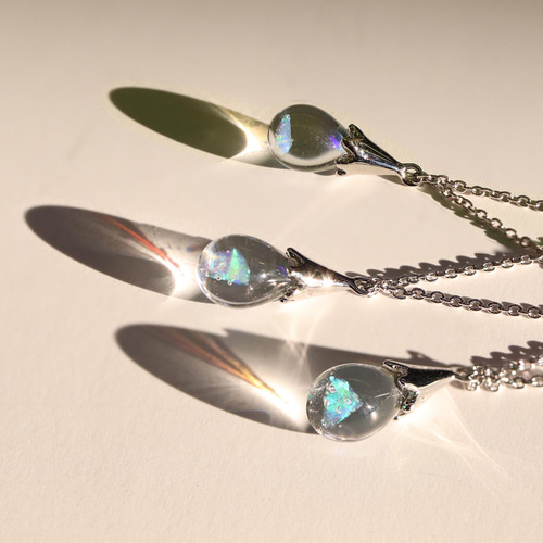 天然ホワイトオパール ペンダントトップ ハンドメイド Silver925