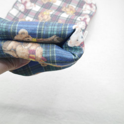 ふわもこハンカチ｜テディベアチェック-Teddy Bear Check-｜L・20×20cm｜ガーゼハンカチ 5枚目の画像