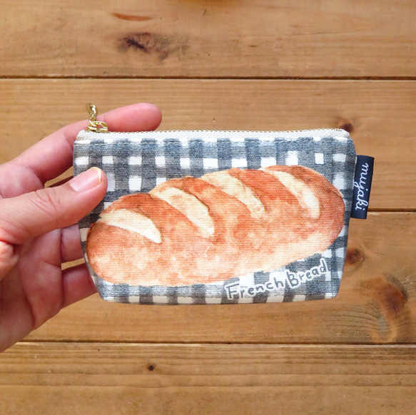 フランスパン&食パンのミニポーチ 2枚目の画像
