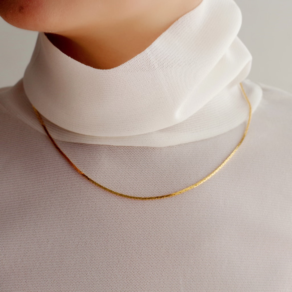 [已售出 200 多條！ ] 可調長度 24k 金 GP 蛇鏈項鍊（可依您想要的長度製作！） 第3張的照片