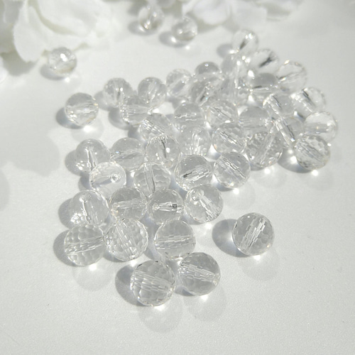 8～12mm 128面カット ヒマラヤ水晶 高品質 天然石 ラウンドカット