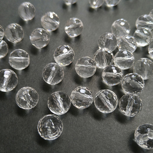 8～12mm 128面カット ヒマラヤ水晶 高品質 天然石 ラウンドカット 