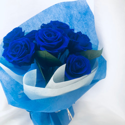 プリザーブドフラワー青い薔薇9輪花束 1枚目の画像
