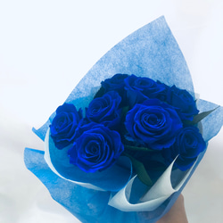 プリザーブドフラワー青い薔薇9輪花束 2枚目の画像