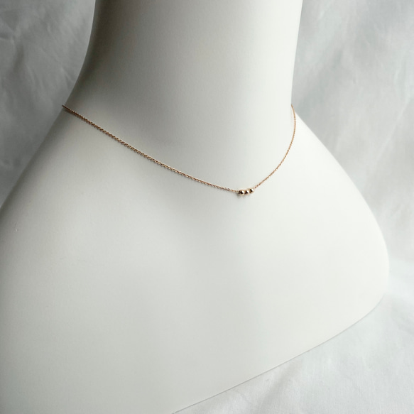 14kgf Gold Beads Necklace 5枚目の画像