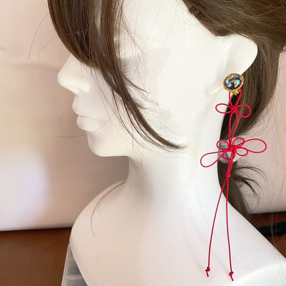 中華風イヤリング イヤリング・ノンホールピアス スタイリッシュ