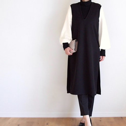 再販＊イベント♦︎普段着にも♦︎深サイドスリット ブラック♦︎M~3L♦︎丈調整対応 5枚目の画像