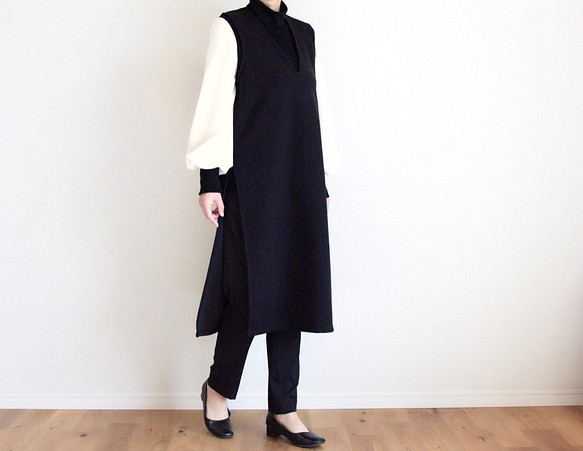 再販＊イベント♦︎普段着にも♦︎深サイドスリット ブラック♦︎M~3L♦︎丈調整対応 1枚目の画像