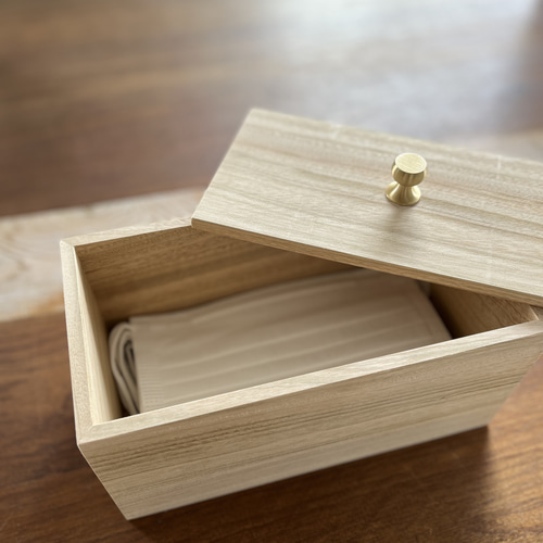 配送員設置 くすのき香る木箱／ 蓋付 フリーボックス メイクボックス 工芸品
