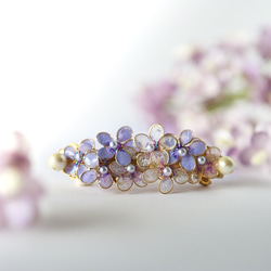紫色迷你髮夾：紫羅蘭花紫色 第6張的照片