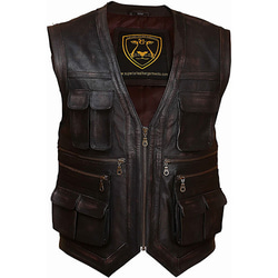 ヤギ革マルチポケットベスト Goat Leather Sleeveless Jacket/Vest 4枚目の画像