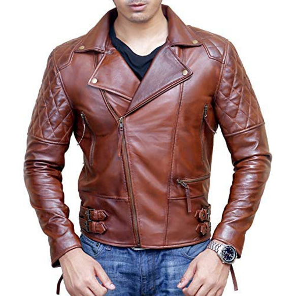 羊革・キルティングアーム付き羊革ジャケット Sheep Leather Jacket with Quilted Arms 1枚目の画像