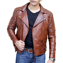 羊革・キルティングアーム付き羊革ジャケット Sheep Leather Jacket with Quilted Arms 5枚目の画像