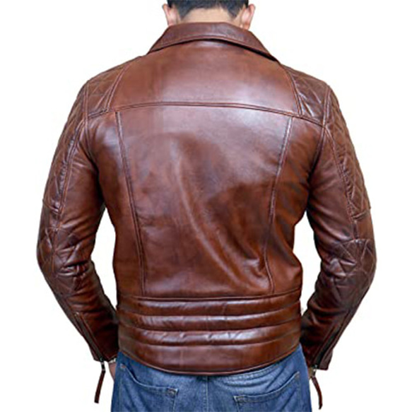 羊革・キルティングアーム付き羊革ジャケット Sheep Leather Jacket with Quilted Arms 3枚目の画像