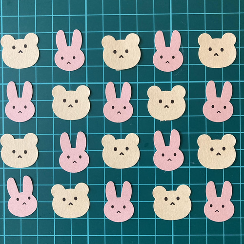 ★オーダー受付中★雛祭りセット★うさぎ★くま★ダイカット★クラフトパンチ★ クラフトパンチ ハンドメイド くま うさぎ 各10枚 計20枚 その他素材