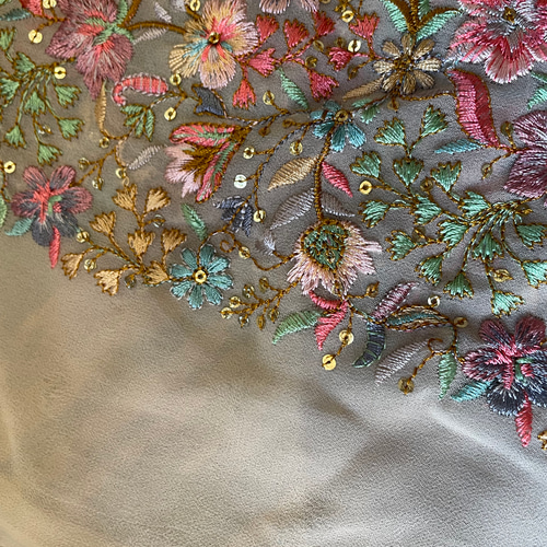 2m インド刺繍生地 ベージュ2