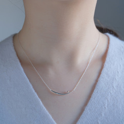 Næturslippur necklace：K10YG×silver925　星カーブバーネックレス　シルバー×ゴールド 4枚目の画像