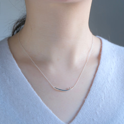 Næturslippur necklace：K10YG×silver925　星カーブバーネックレス　シルバー×ゴールド 11枚目の画像