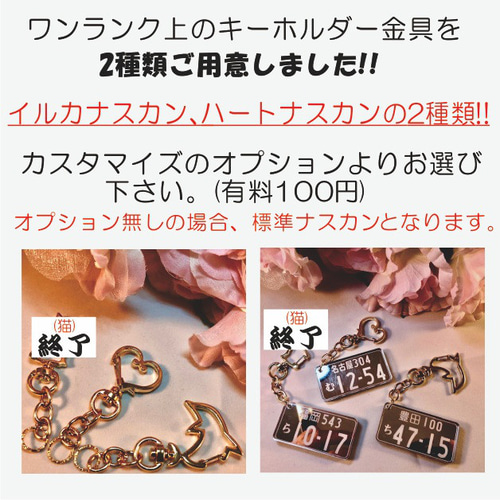 ナンバープレートアクリルキーホルダー(デザイン、名入れ付)【♥送料
