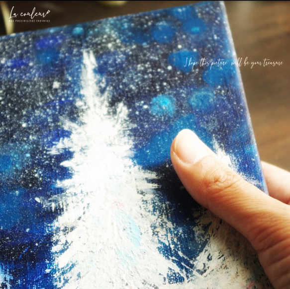 【原画】 冬の森 キャンバス　約273×220mm（F3サイズ） 5枚目の画像