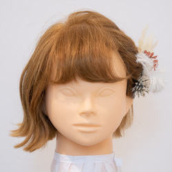 【ボブやショートボブの花嫁様に】クレマチスシード・パンパスグラスのヘッドドレスB　秋冬のBOHOウェディングの髪飾り 6枚目の画像