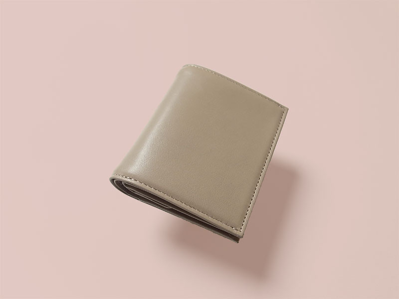 上質イタリアンレザー「小銭が取り出しやすい！ 」 Short Wallet - サンドベージュ