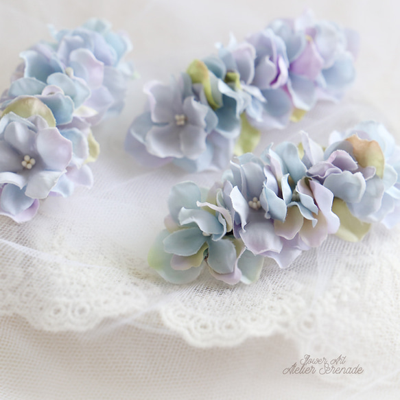 Floral barrette -blue 第1張的照片