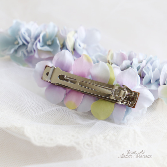 Floral barrette -blue 第5張的照片