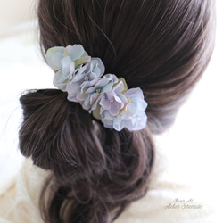 Floral barrette -blue 第6張的照片