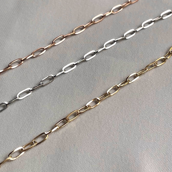 つけっぱなし！OK♪金属アレルギー 対応　316L サージカルステンレス　オーバルチェーン　ネックレス　ステンレス 2枚目の画像