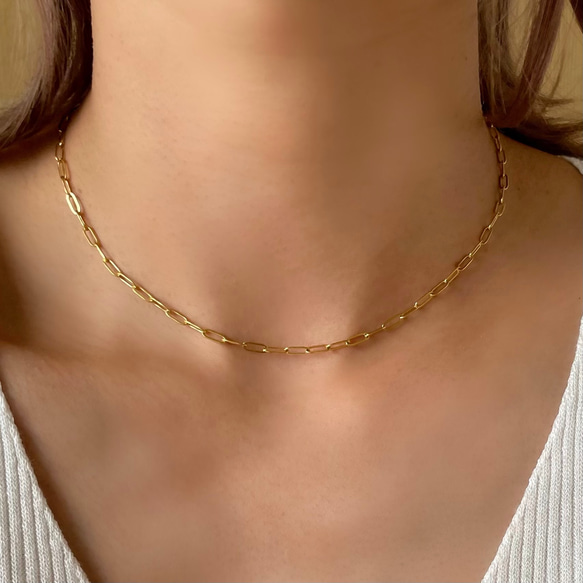 つけっぱなし！OK♪金属アレルギー 対応　316L サージカルステンレス　オーバルチェーン　ネックレス　ステンレス 5枚目の画像