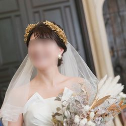 ゴールドクラウン バックティアラタイプ ヘッドドレス（ウェディング