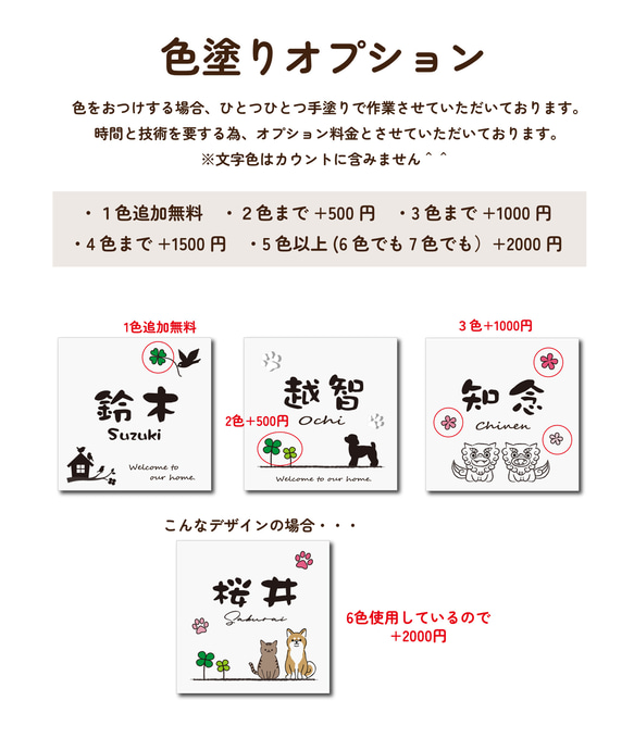 ★送料無料★風水にもおすすめ♪浮彫仕様　24種類から選べるデザイン表札 4枚目の画像