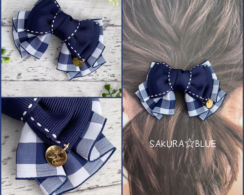 リボン ヘアゴム♡ラブフィーユリボン♡ギンガムチェック