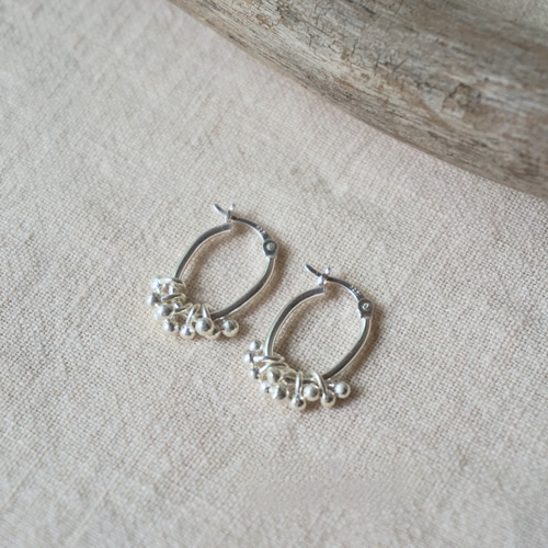 再販】シンプルで上品/カレンシルバーつぶつぶピアス～silver925