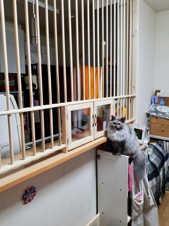 ★ 猫の侵入防止柵 L型キッチンカウンター・入り口用 ★ 