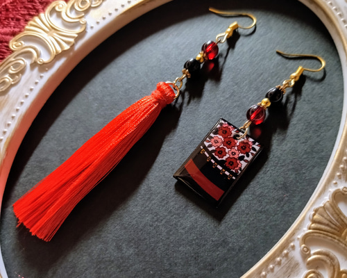 花札】花札&タッセルピアス(イヤリング)（桜）【サブカル【和ゴス