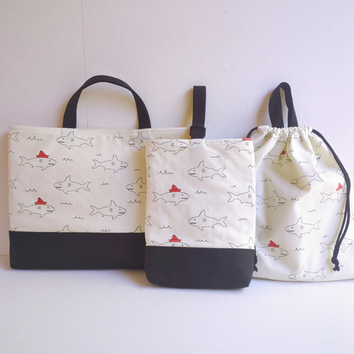受注生産】綿麻キャンバス×ミント花柄 入学入園セット その他