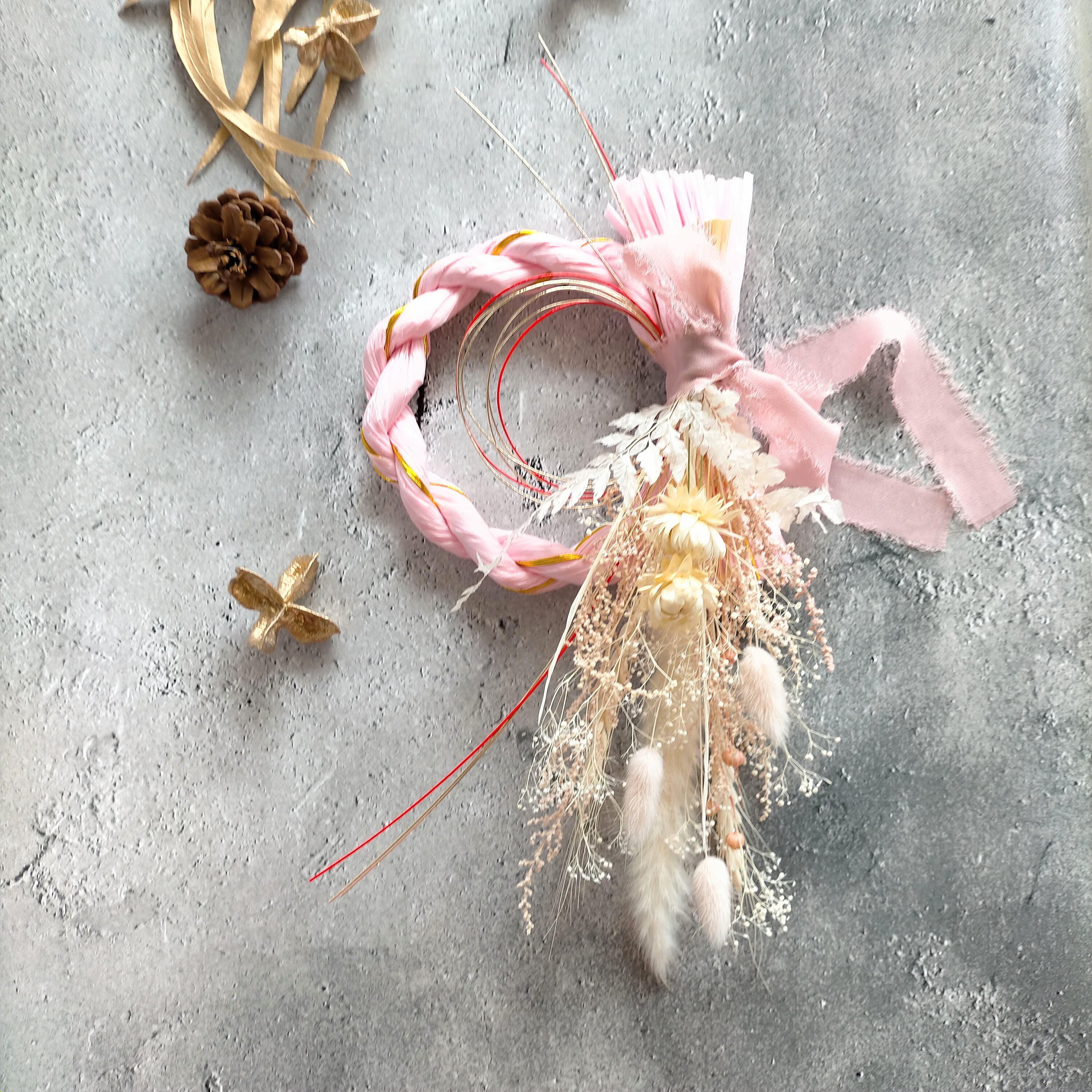 59自家栽培ドライ含む しめ飾りしめ縄 松飾り 注連 正月 スワッグ プリザーブ 自家栽培ドライ含む しめ飾り しめ縄 松飾り 正月飾り