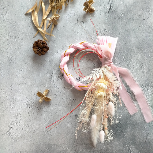 31.しめ縄 正月飾り 注連縄 クリスマス リース ドライフラワー