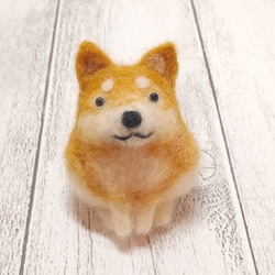 羊毛フェルト 柴犬 置物 受注制作] 羊毛フェルト 柴犬 オーダーメイド うちの子オーダー