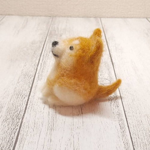 受注制作】まんまるおすわり柴犬 羊毛フェルト 犬 羊毛フェルト