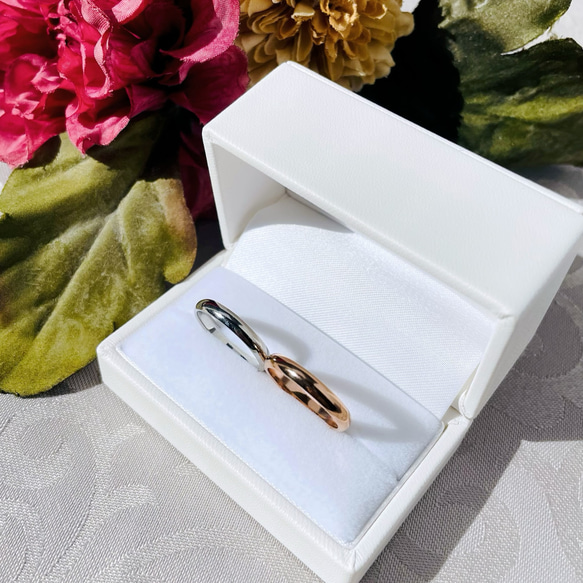 自然な着け心地のペアリング】ケース付き 結婚指輪 選べるカラー 刻印