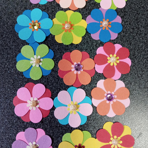 花25個 葉25個 ペーパーフラワー 詰め合わせ ローズ デイジー クラフト
